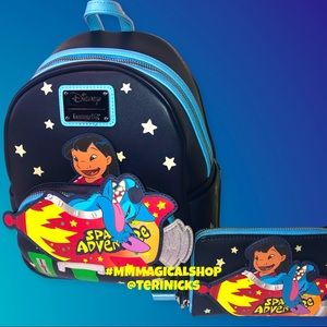 Lilo &Stitch Space Adventure Glow in the Dark Backpack&Matching Wallet